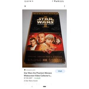 2000 Star Wars The Phantom Menace Widescreen Collectors Edition VHS Video